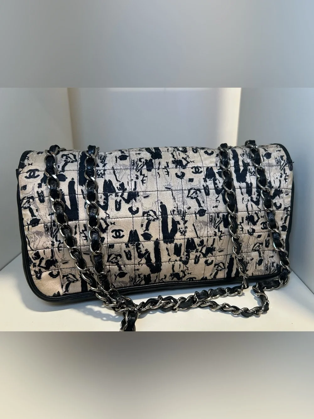 Authentic Vintage Chanel Madamoiselle Choco Bar Scarf bag Limited Edition